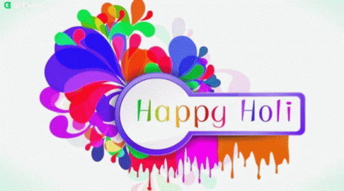 Happy Holi Colorful Art Design GIF