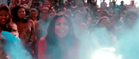 Happy Holi Throwing Blue Powder GIF