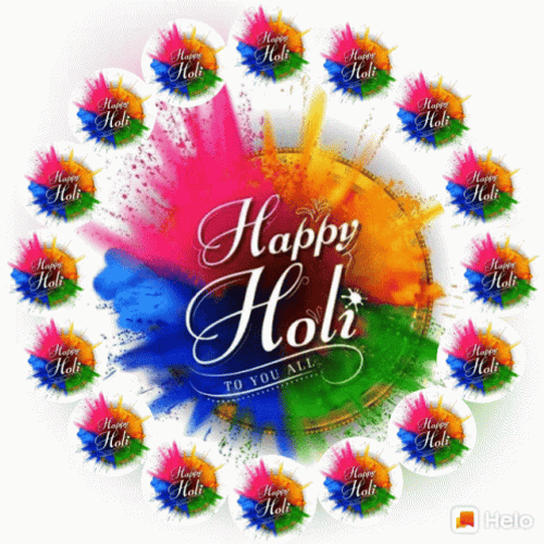 Happy Holi With Spinning Design GIF