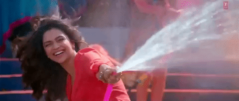 Happy Holi Woman Splashing Water GIF
