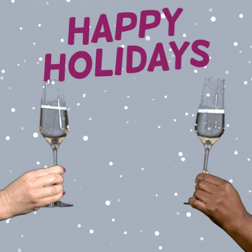 Happy Holiday Champagne Toast GIF