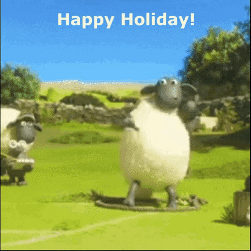 Happy Holiday Lazy Sheep GIF