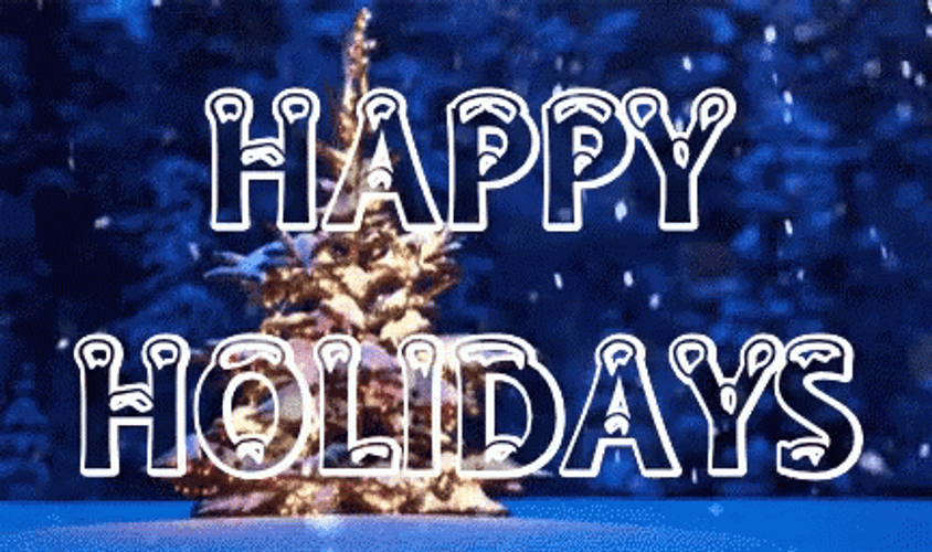 Happy Holiday Raining Snow GIF