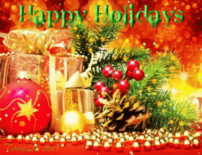 Happy Holiday With Light And Gifts GIF