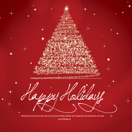 Happy Holiday With Tree Made Of Lights GIF
