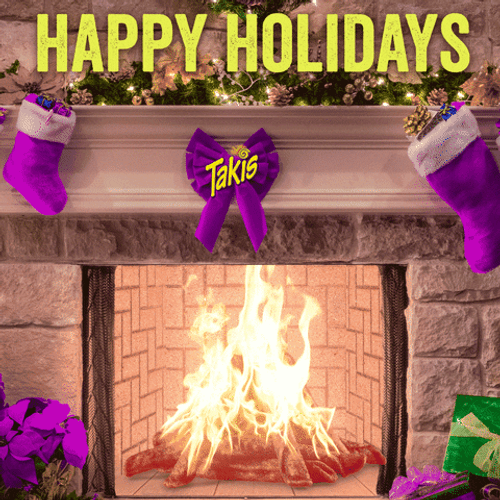Happy Holidays Fireplace GIF