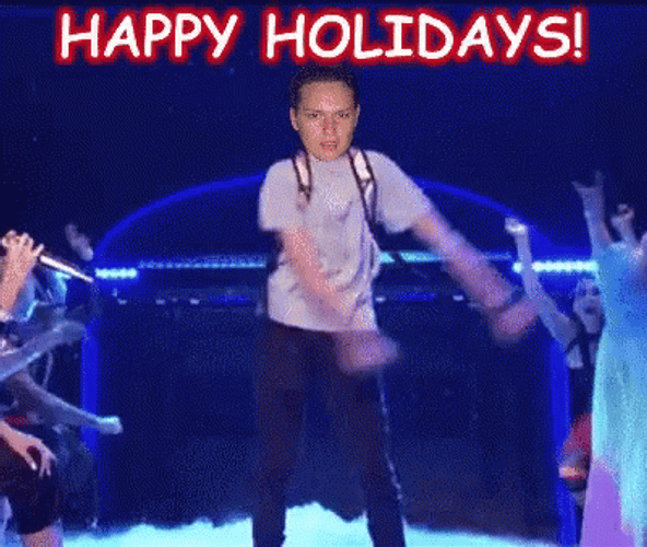 Happy Holidays Funny Floss Dance GIF