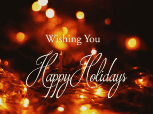Happy Holidays Greeting Card With Christmas Lights