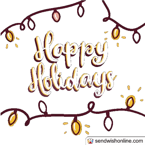 Happy Holidays Greeting Card With Christmas Lights