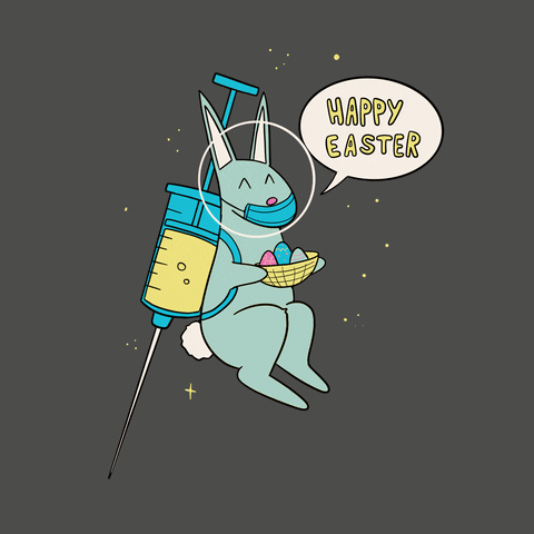 Happy Holidays Meme Bunny In Outerspace GIF