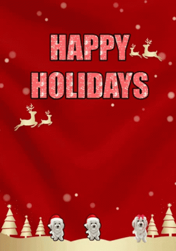 Happy Holidays Meme Dancing Puppies GIF