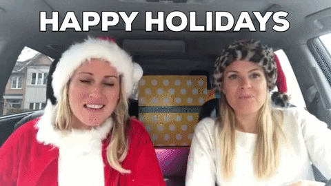 Happy Holidays Meme Girls Drinking Liquor GIF