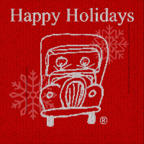 Happy Holidays Meme With Car Illustration GIF