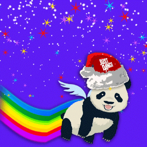 Happy Holidays Rainbow Panda GIF