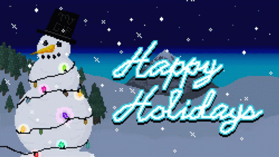 Happy Holidays Snowman GIF