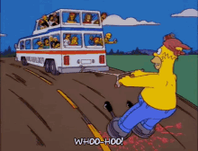 Happy Homer Woohoo Enjoying Land Skiing GIF