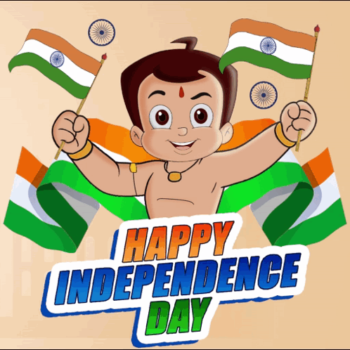 Happy Independence Day Cartoon Character