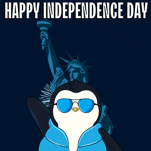 Happy Independence Day July 4th Pudgy Penguin GIF