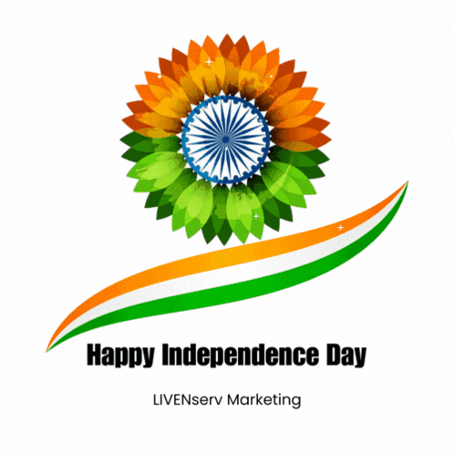 Happy Independence Day Poster with Flower Design