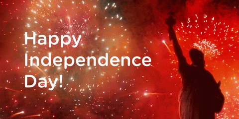 Happy Independence Day With Fireworks GIF