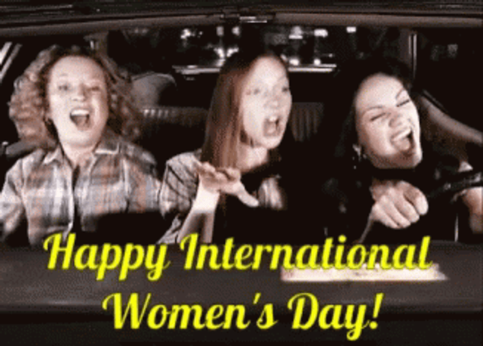 Happy International Womens Day Three Girls GIF