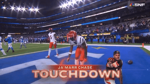 Happy Ja'marr Chase On Touchdown GIF