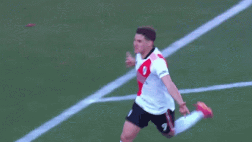 Happy Julian Alvarez Running GIF