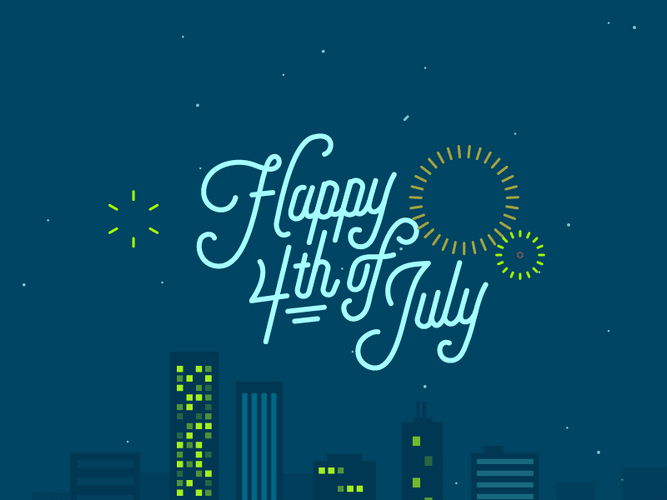 Happy July 4 Fireworks GIF