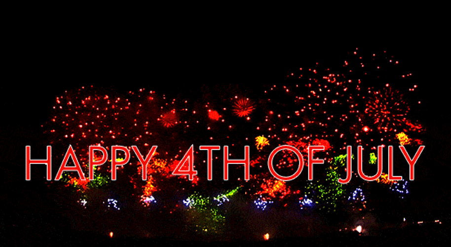 Happy July 4th Colorful Fireworks GIF