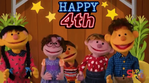 Happy July 4th Puppets Dancing GIF