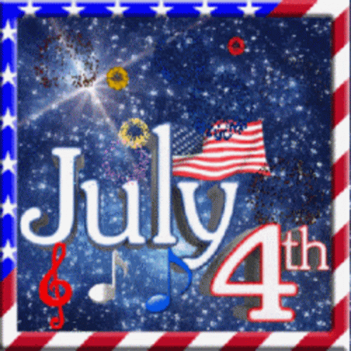 Happy July 4th Spinning Stars GIF