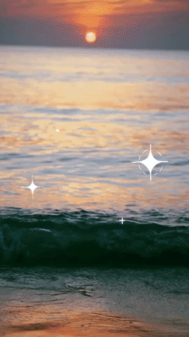 Happy July Beach Sunset GIF