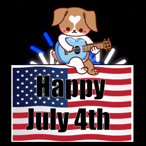 Happy July Dog Plays Guitar GIF