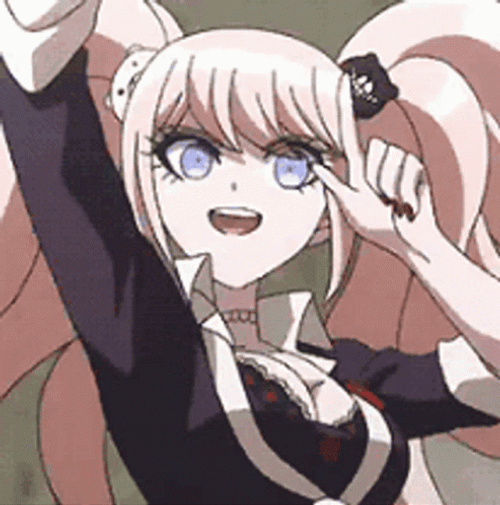 Happy Junko Enoshima Pointing GIF