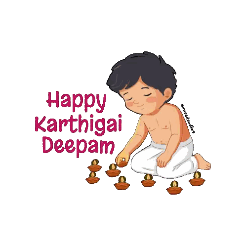 Happy Karthigai Deepam Cartoon