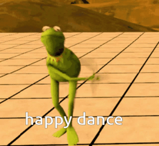 Happy Kermit The Frog Dancing GIF