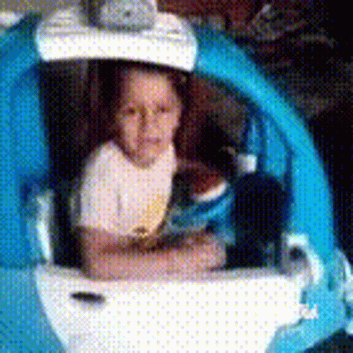 Happy Kid Blue Toy Car Crash GIF