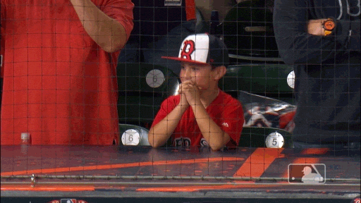 Happy Kid Cheering For Red Sox Player GIF
