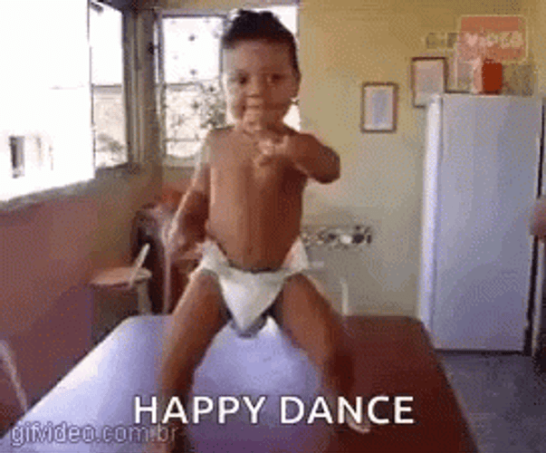 Happy Kid In Diaper Dancing GIF