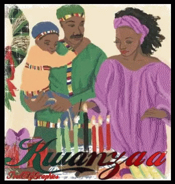 Happy Kwanzaa Adorable African Family Animation GIF