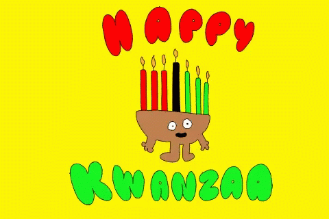 Happy Kwanzaa Jumping Candles GIF