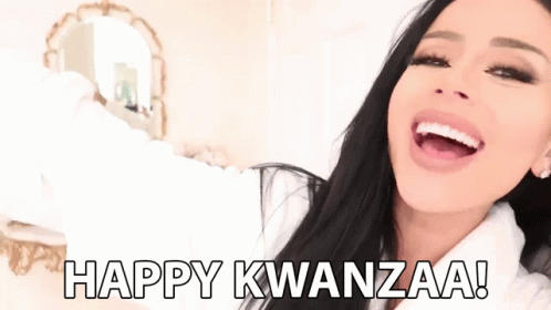 Happy Kwanzaa Cheerful Beautiful Lady GIF
