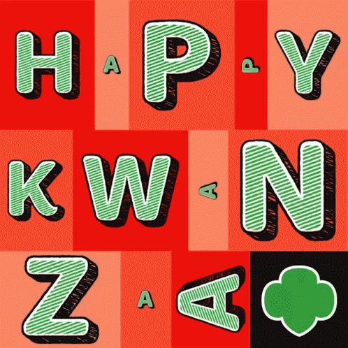 Happy Kwanzaa Puzzle Pieces Moving Graphics GIF