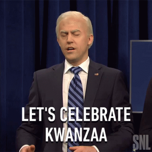 Happy Kwanzaa Alex Moffat Joe Biden Parody GIF