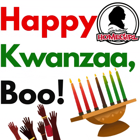 Happy Kwanzaa Boo Flashing Artwork GIF
