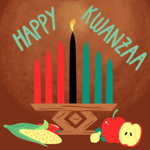 Happy Kwanzaa Candle Lights Digital Design GIF
