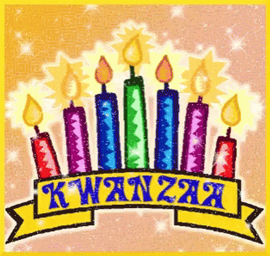 Happy Kwanzaa Sparkling Candles GIF