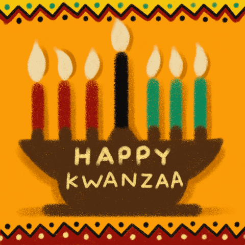 Happy Kwanzaa With Animated Candles GIF