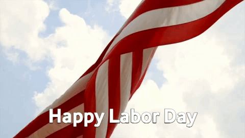 Happy Labor Day America Flag GIF