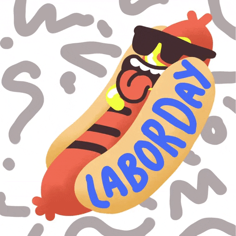 Happy Labor Day Hotdog Chill GIF
